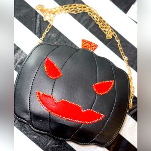 Handcrafted Sparkly Pumpkin crossbody (New, Never used)